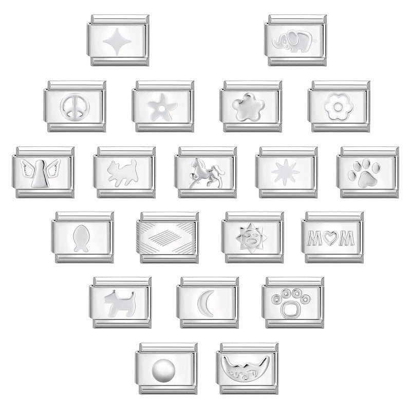 Bracelet de charme italien en gros 9 mm DIY Splicing Bracelet composable créatif en acier inoxydable créatif