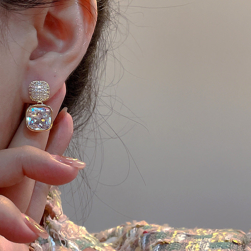 Wholesale Full Diamond Sweet Bow Pearl Earrings