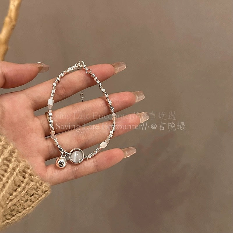 Wholesale Alloy Cat Eye Bead Bracelet for Women,  Trendy Everyday Jewelry Accessory for Gifts