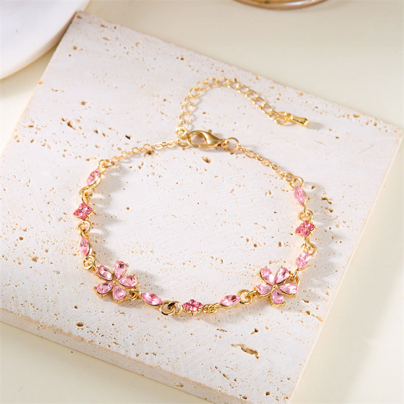 Wholesale Chic Crystal Flower Bracelet For Women Everyday Jewelry Accessory Gift For Besties