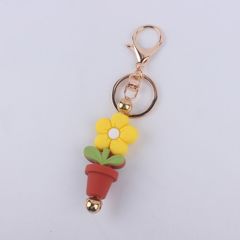 Wholesale Cartoon Daisy Flower Silicone Keychain ACC-KC-GuangTian029