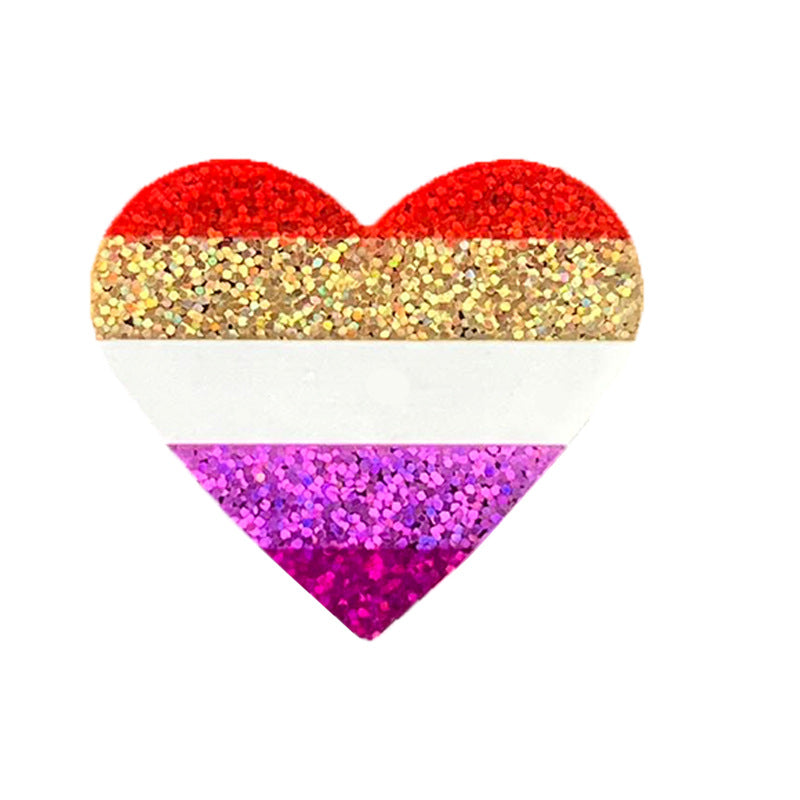 Wholesale  rainbow flag shiny love brooch