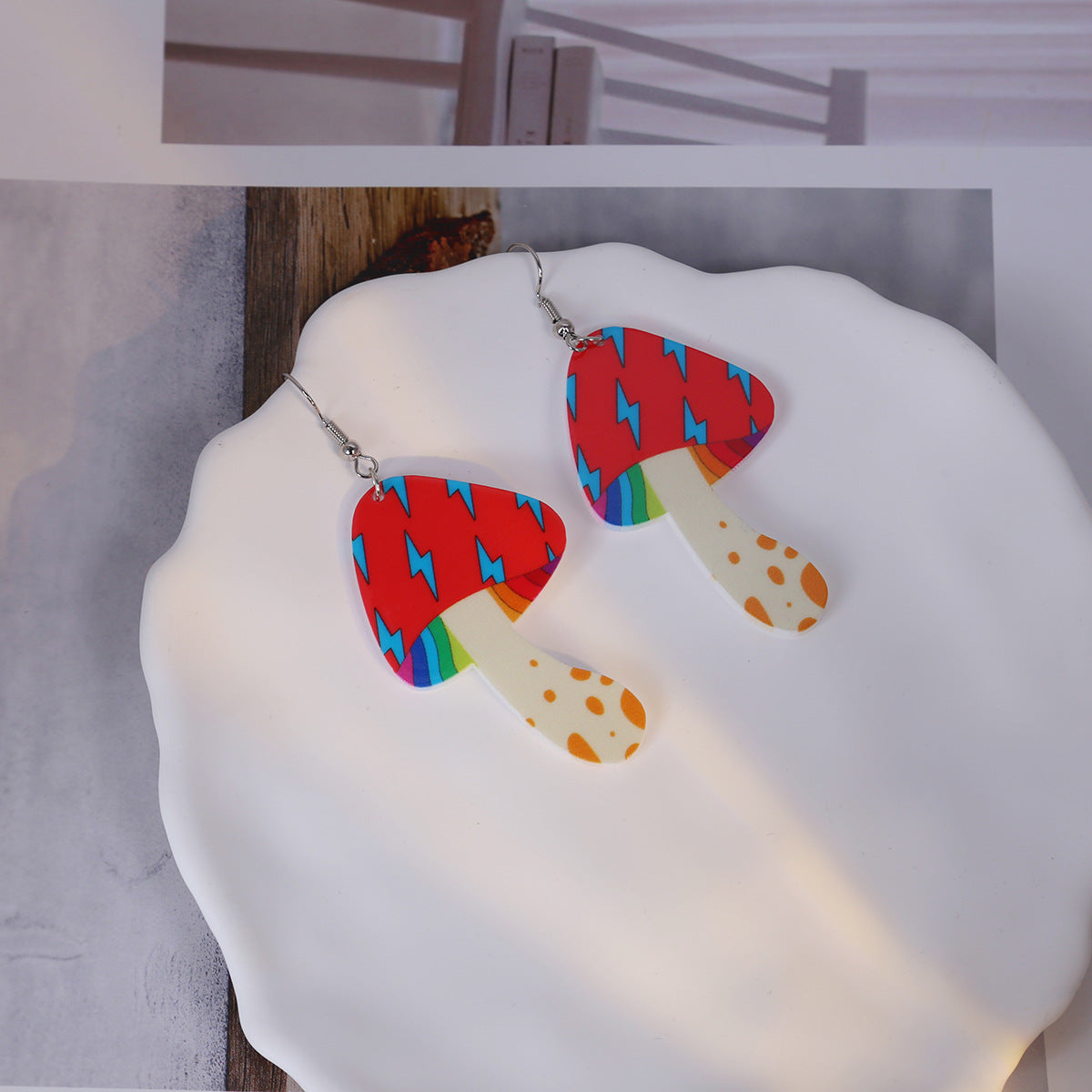 Wholesale  Exaggerated Mushroom Acrylic Earrings