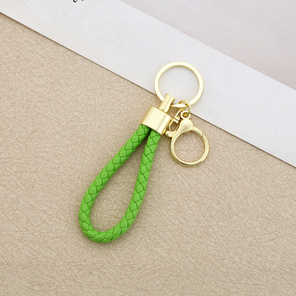 Wholesale Leather Round Dragon Woven Keychain Car Key Accessory Birthday Gift for Colleagues