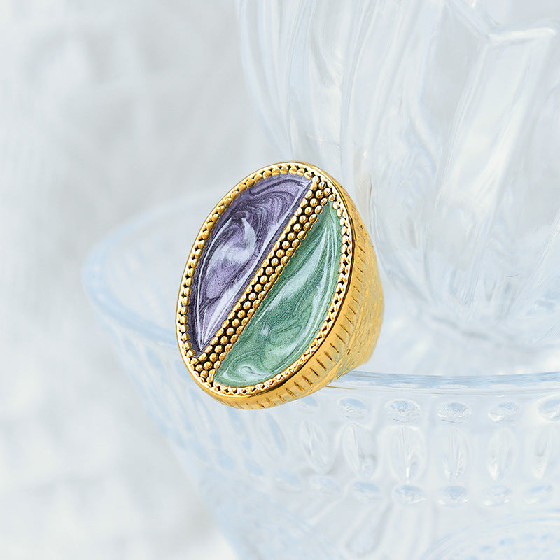 Wholesale  Palace Style Niche Gorgeous Personality Geometric Flower Ring