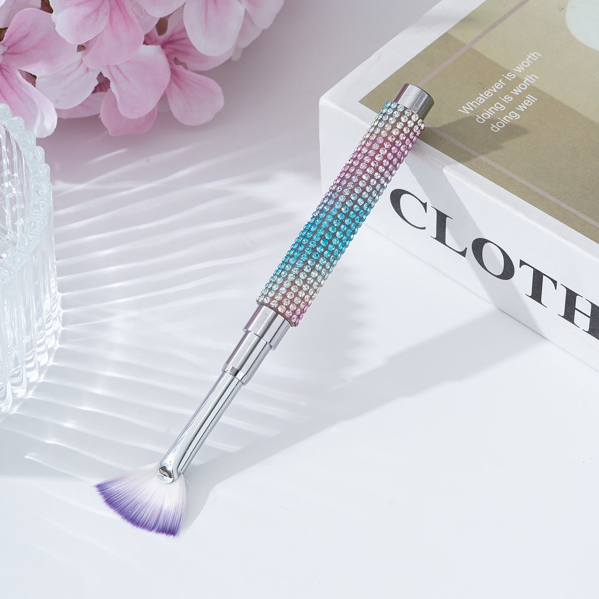 Wholesale model of diamond nail art pen with fan-shaped brush