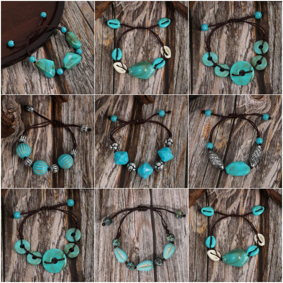 Wholesale Handmade Beaded Boho Vintage Ethnic Style Turquoise Bracelet ACC-BT-JunJie008