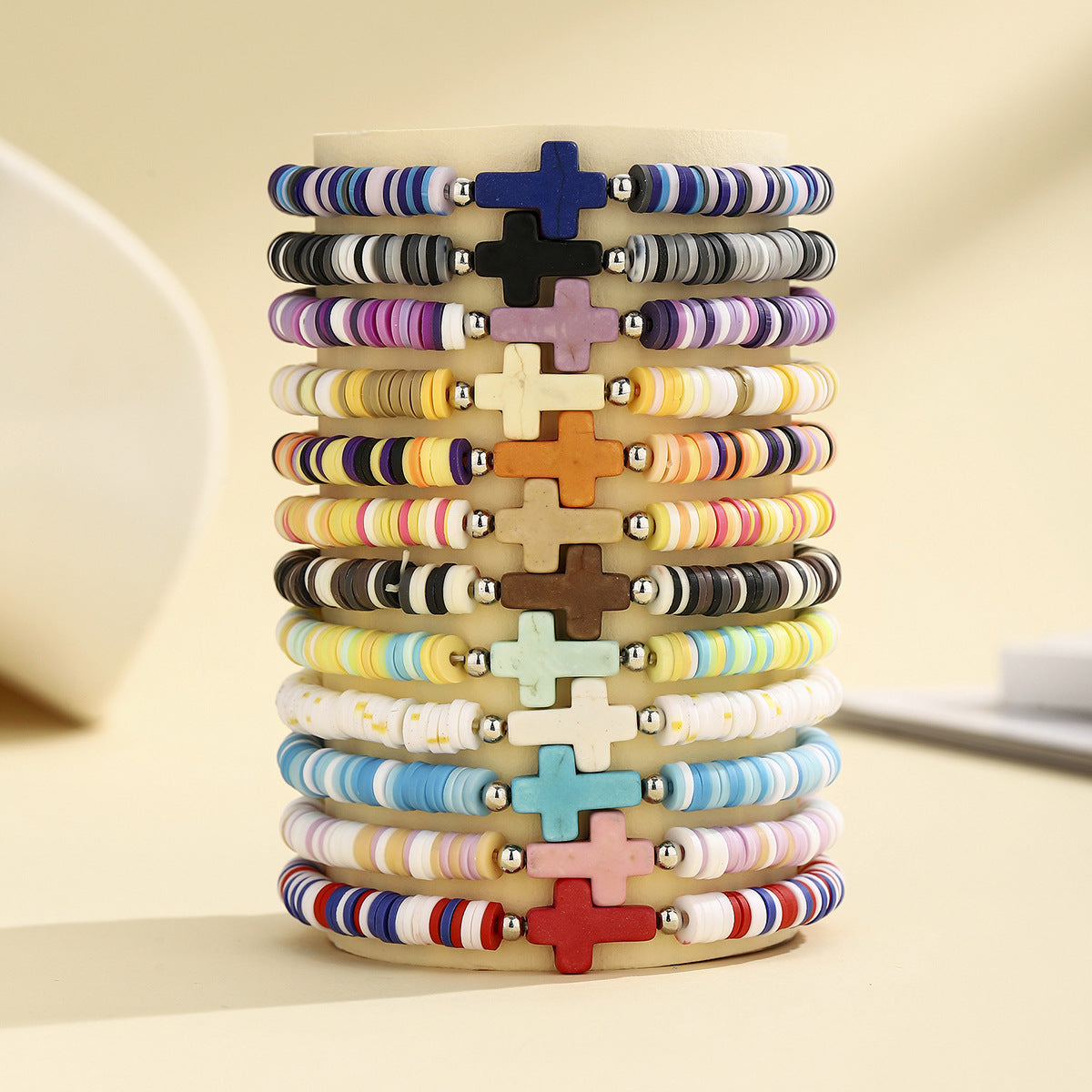 Wholesale Bohemian Colorful Soft Clay Beach Elastic Adjustable Bracelet