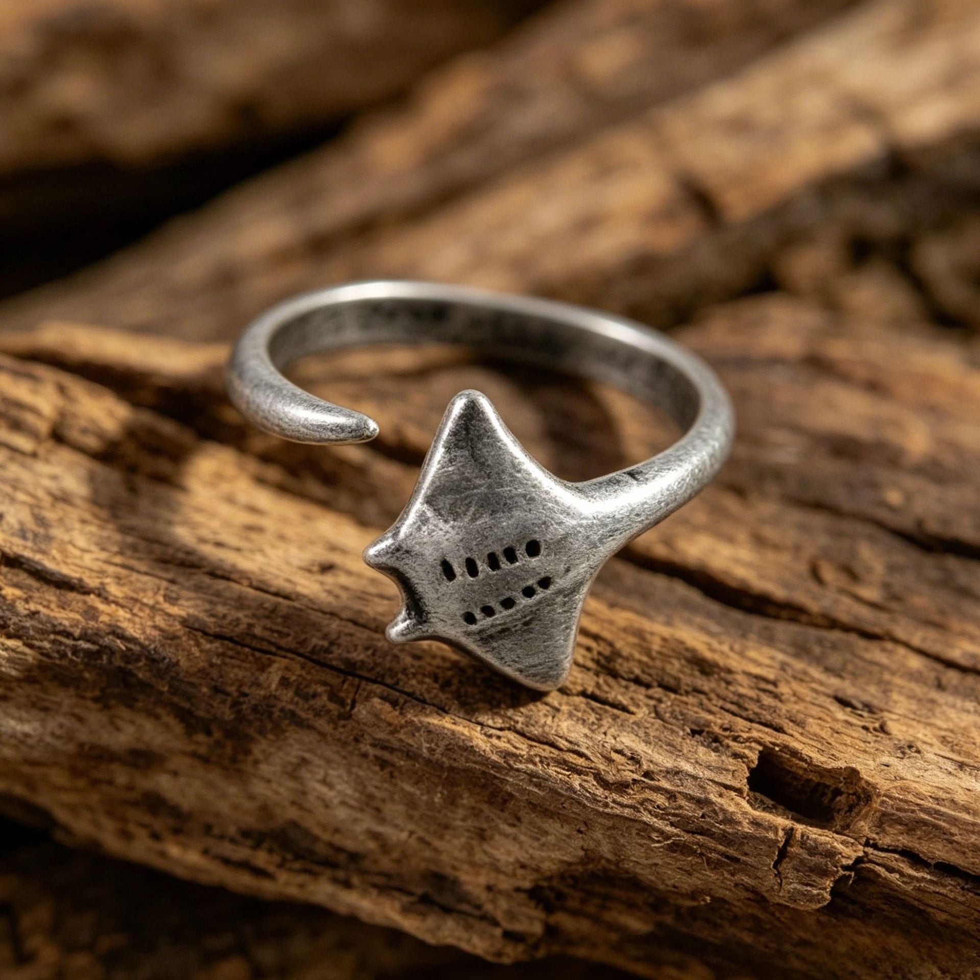 Wholesale Zinc Alloy Manta Ray Open Ring Vintage Ocean Animal Fashion Jewelry