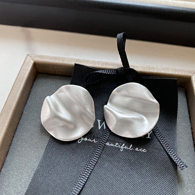 Wholesale  brushed metal irregular curved surface exaggerated earrings