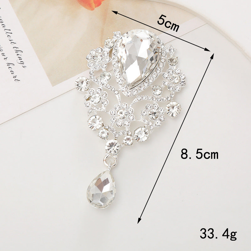 Wholesale  Diamond Pearl Flower Sun God flower brooch gem pendant