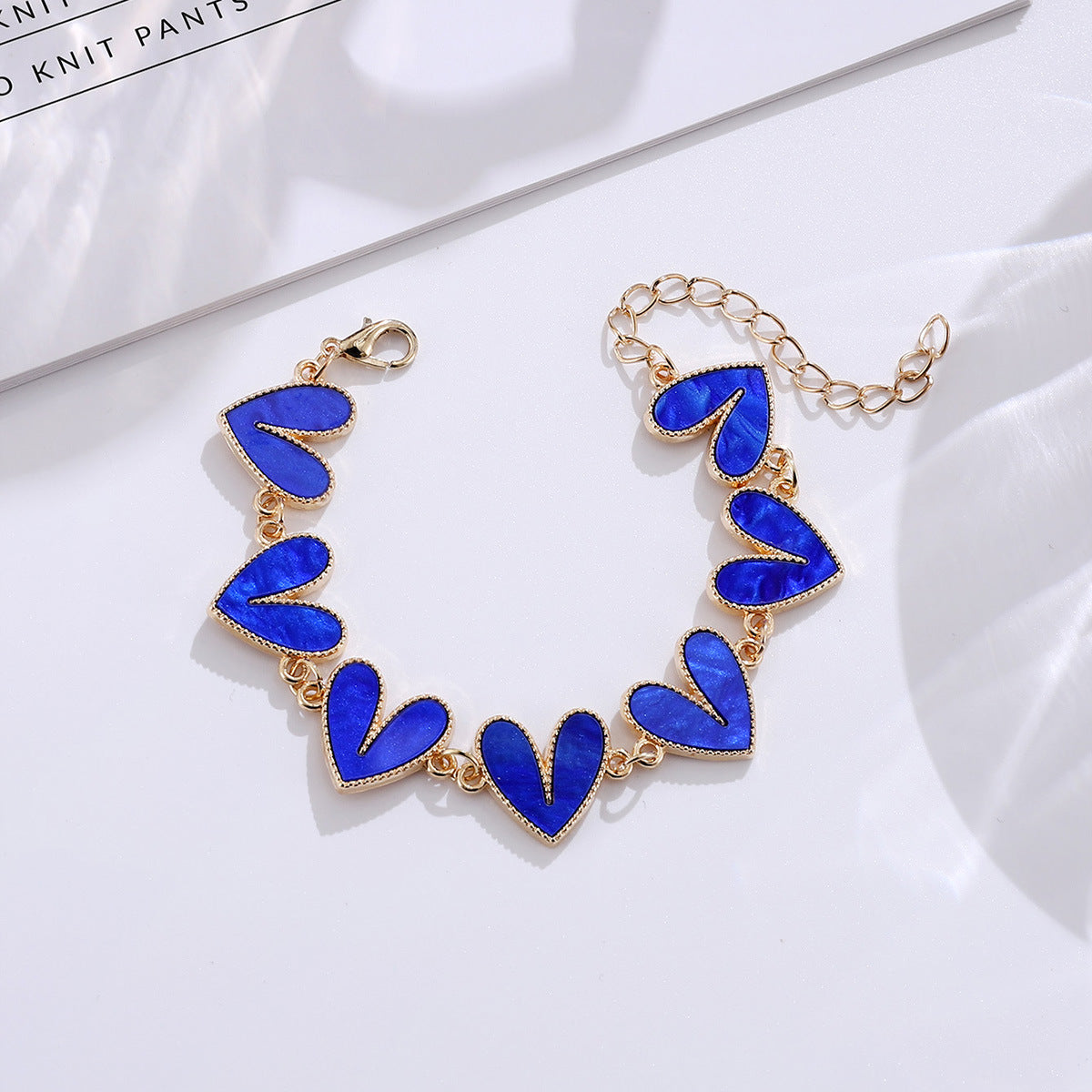 Wholesale Creative alloy colorful heart bracelet