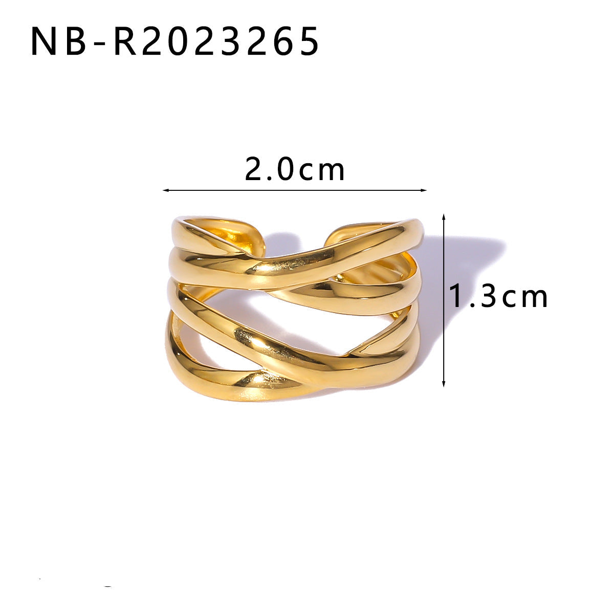 Wholesale geometric irregular water drop line hollow titanium steel  ring