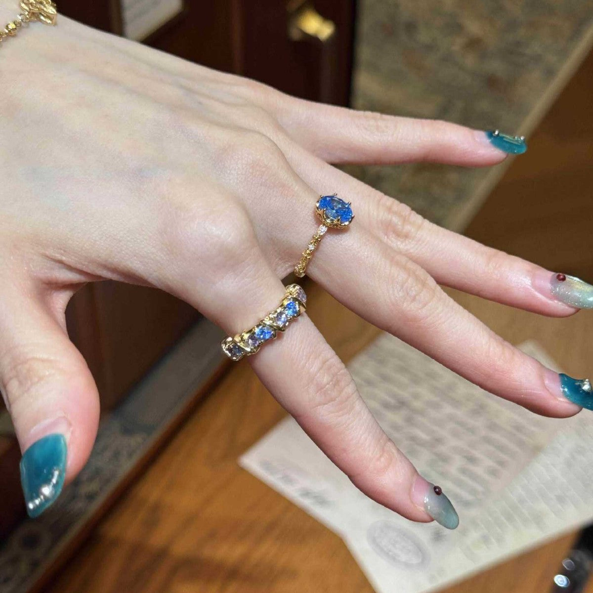 Wholesale Blue Zircon Cross Shaped Ring,  Trendy Fashion Accessory for Everyday Wear
