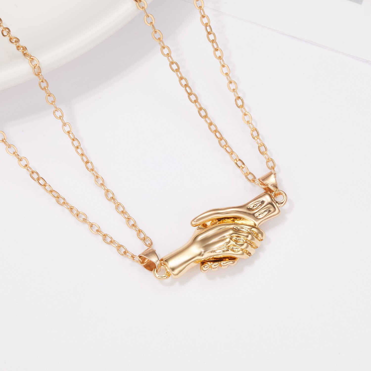 Wholesale Palm Suction Cup Handshake Valentine's Day Necklace