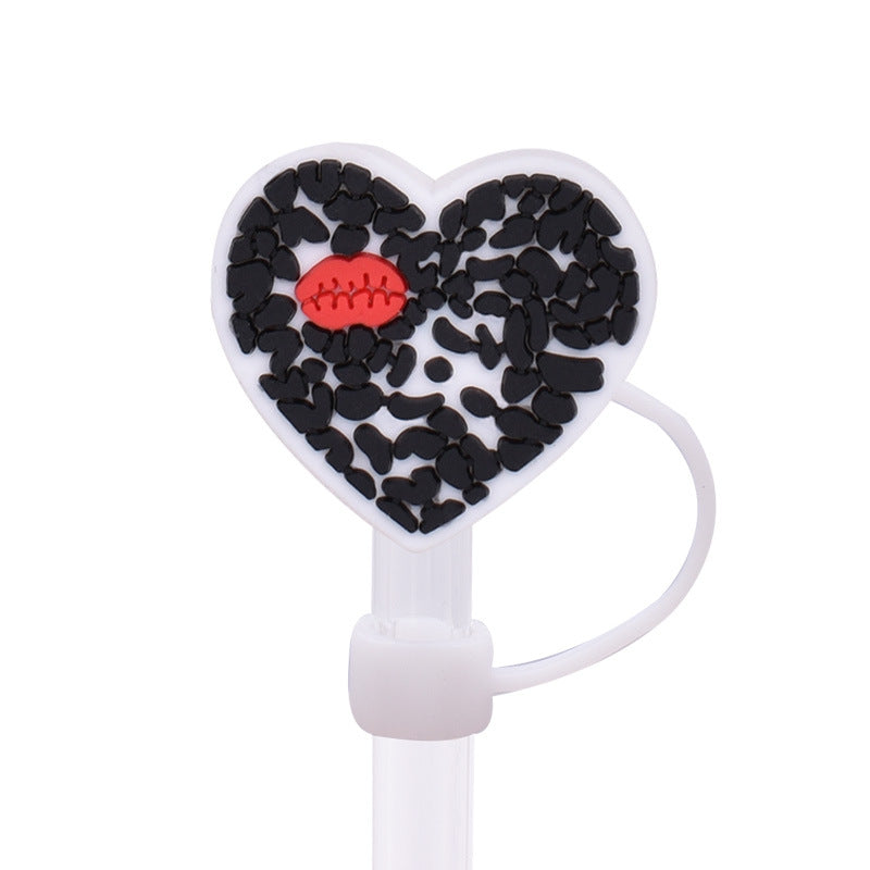 Wholesale Random 100pcs Leopard Series 8/10mm PVC Soft Straw Tube Cap