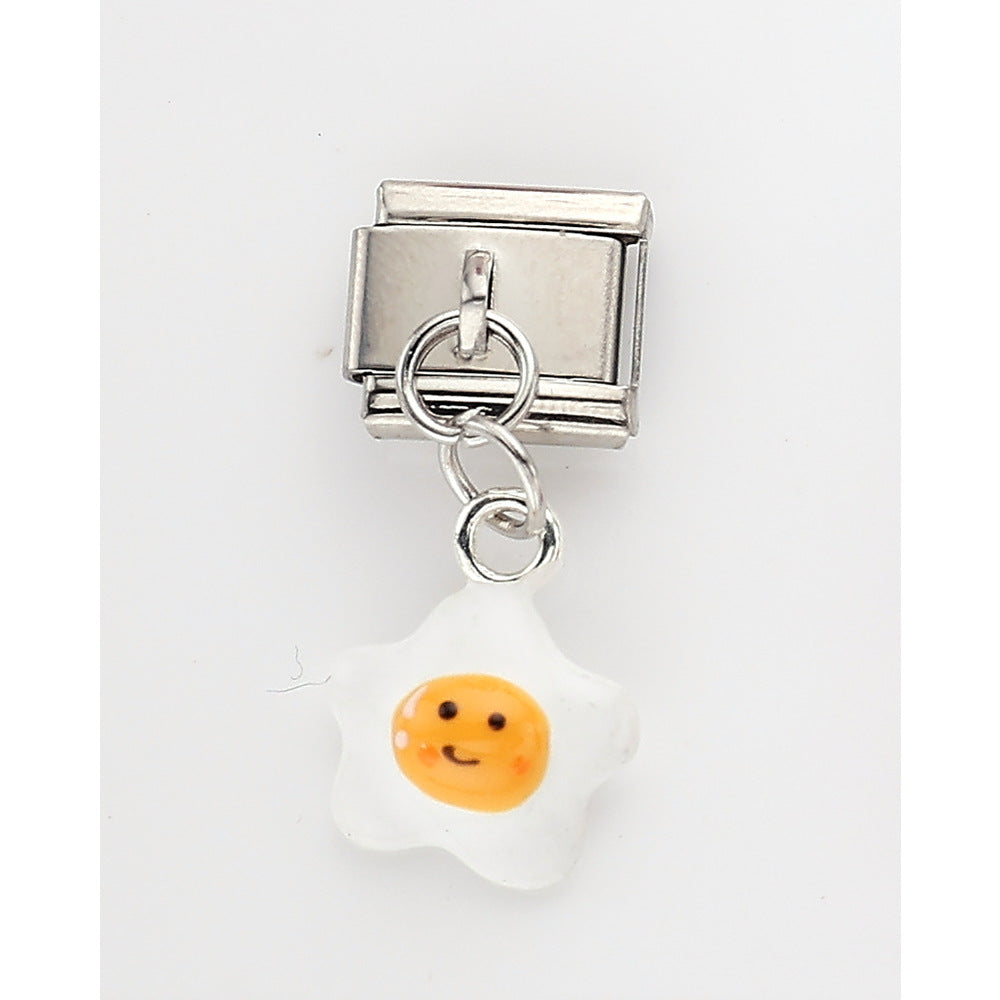 Wholesale 10pcs Italian Charm Bracelet 9mm DIY Splicing Starfish Fruit Lipstick Cartoon Stainless Steel Composable Bracelet