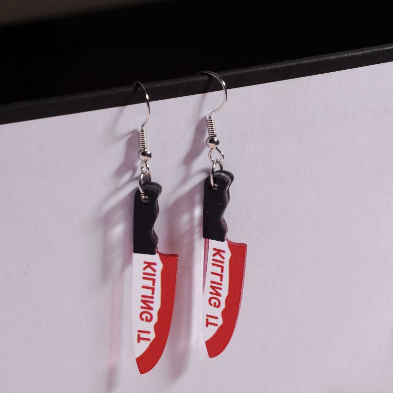 Wholesale Halloween Long Small Knife Acrylic Earrings ACC-ES-Xunt008