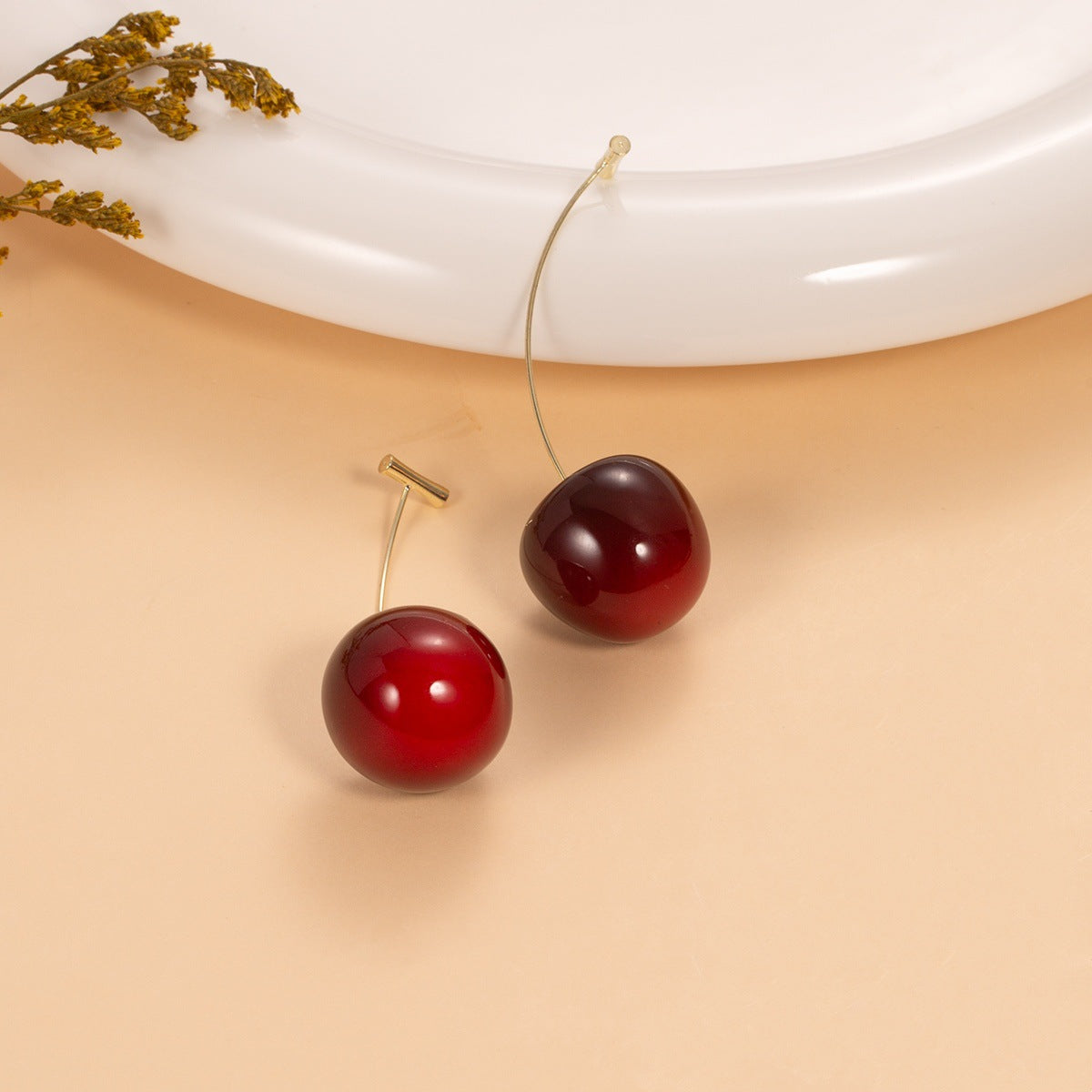 Wholesale Cute Long Red Cherry Earrings