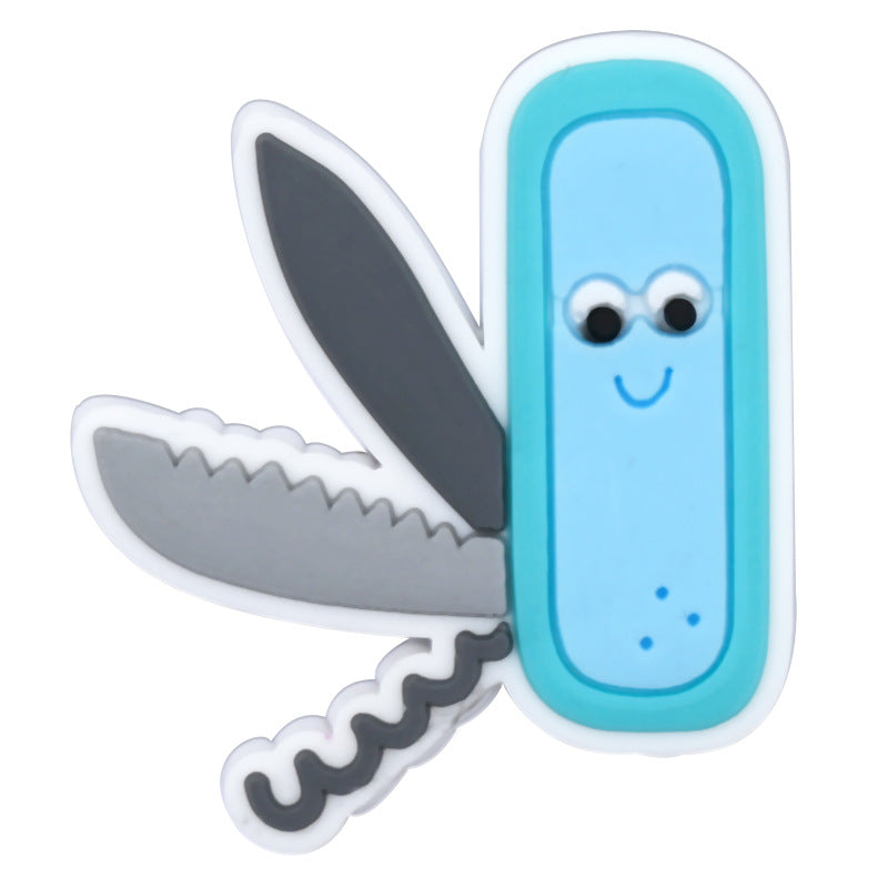 Wholesale Random 100pcs Cartoon Camping Series PVC Soft Rubber Shoe Buckle Decoration ACC-SC-RYY061