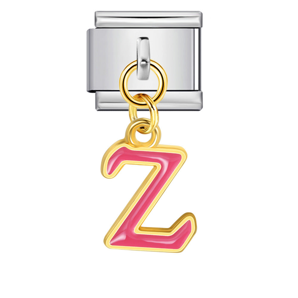 Wholesale Italian Charm Bracelet 9mm DIY Splicing Letter Series Stainless Steel Composable Bracelet