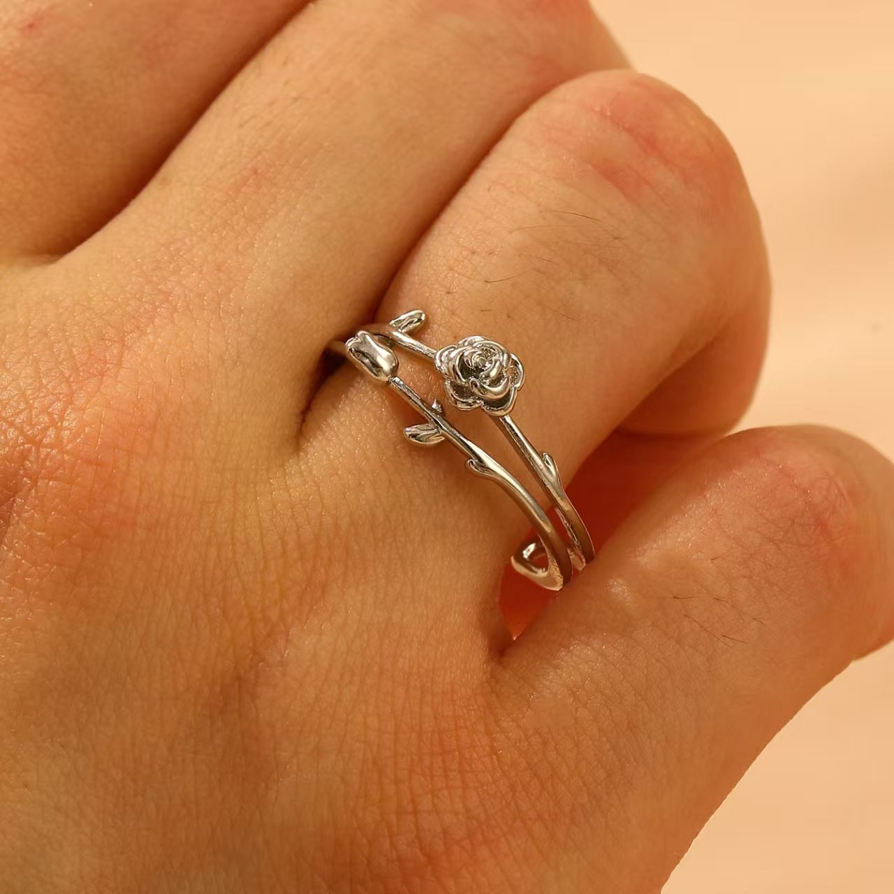 Wholesale Rose Flower Opening Ring