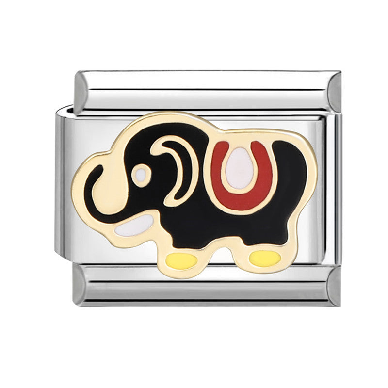 Wholesale Italian Charm Bracelet 9mm DIY Splicing Removable Stainless Steel Black Series Composable Bracelet