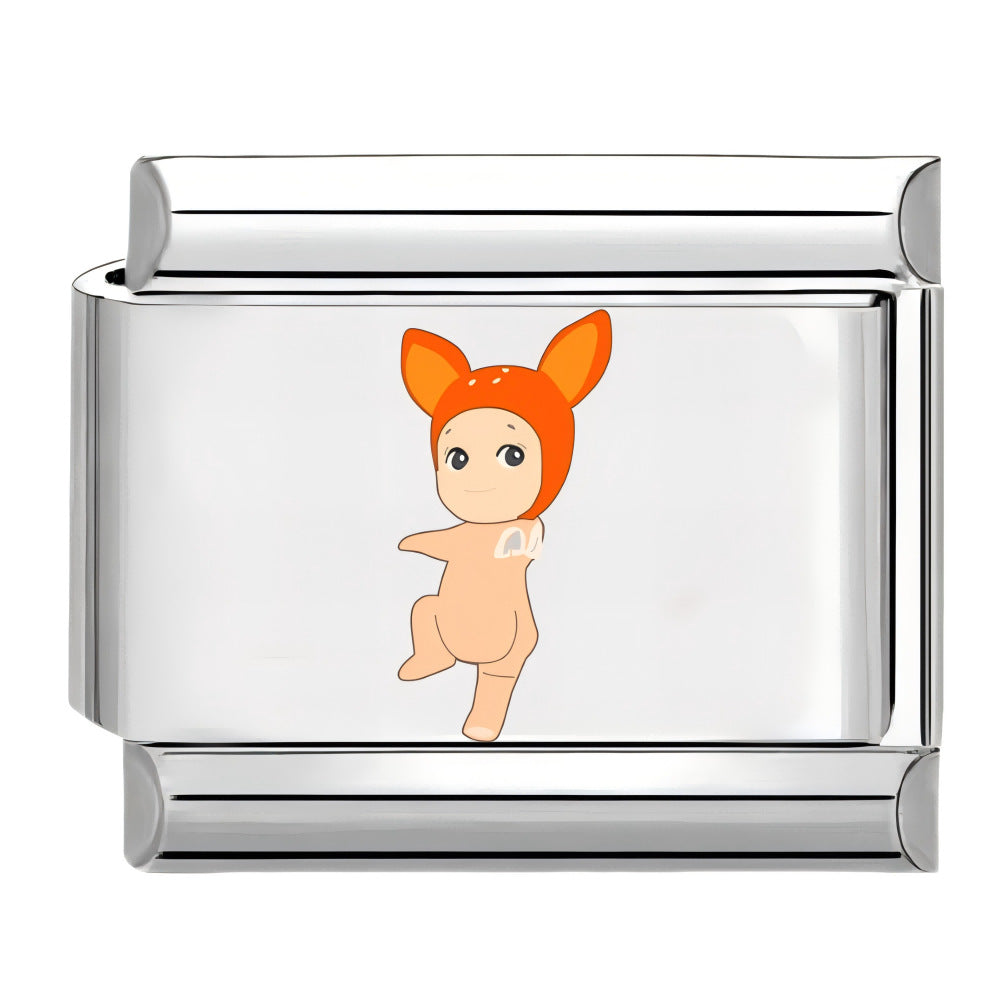 Wholesale 10pcs Italian Charm Bracelet 9mm DIY Splicing Cartoon Cute Sunshine Angel Stainless Steel Composable Bracelet