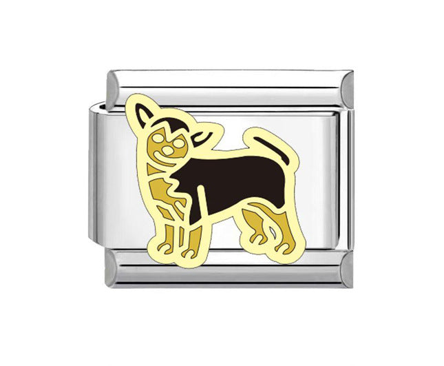 Wholesale 9mm Italian Charm Starter Bracelets DIY square Single Section Creative Stainless Steel Composable Bracelet