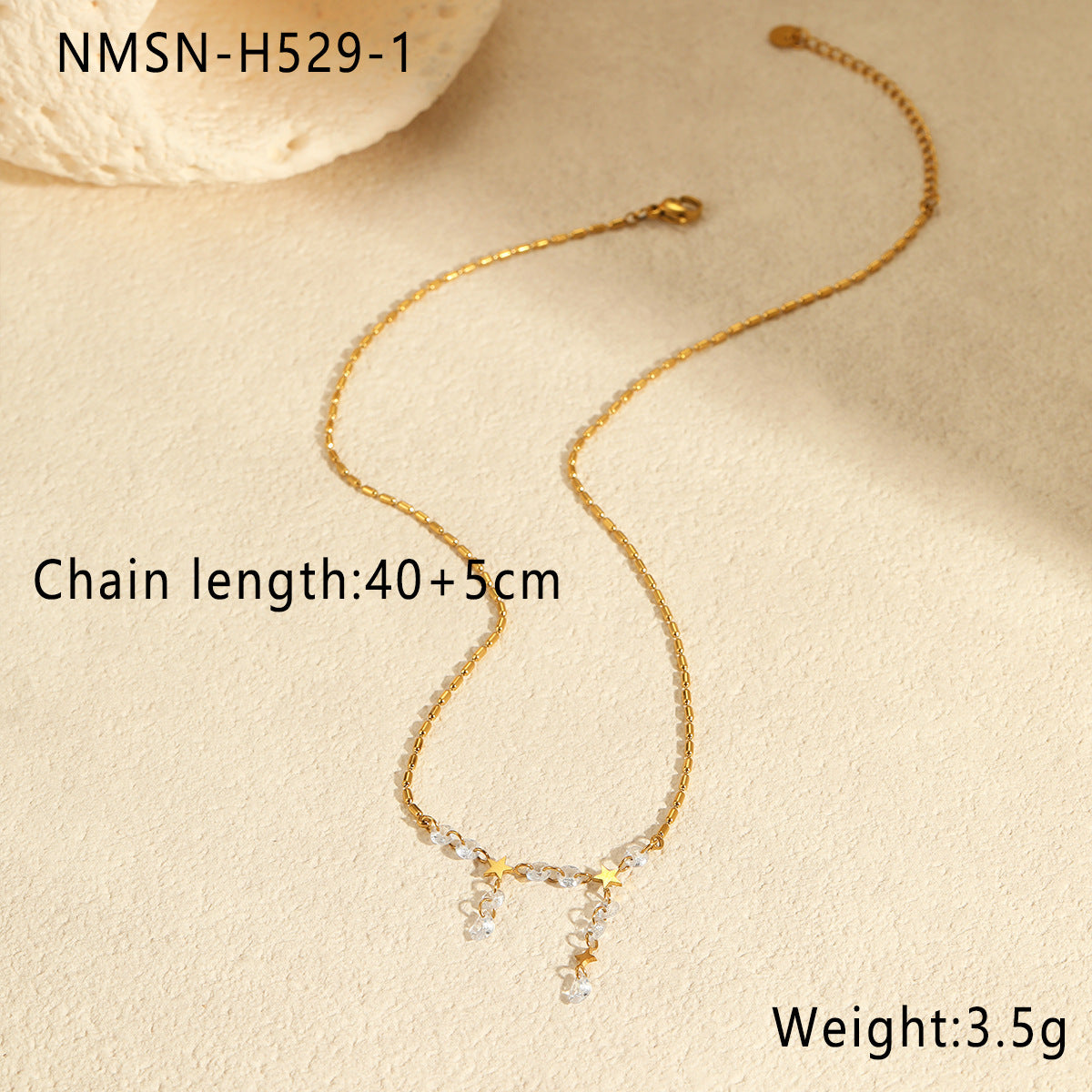 Wholesale Stainless Steel Necklace Plated with 18 Real Gold Inlaid with Zircon Versatile Clavicle Chain