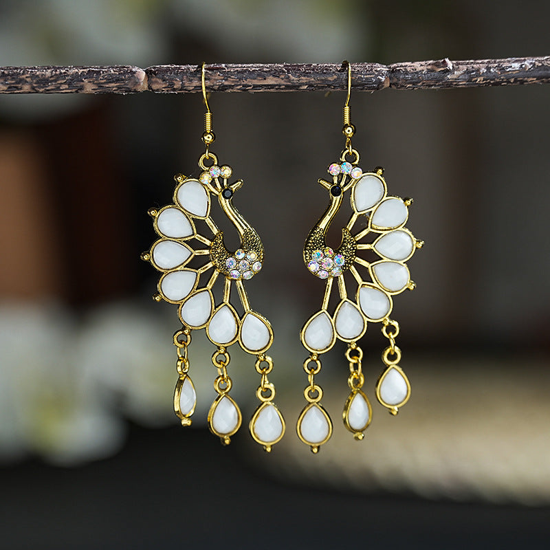 Wholesale Vintage Peacock Ethnic Style Hollow Earrings