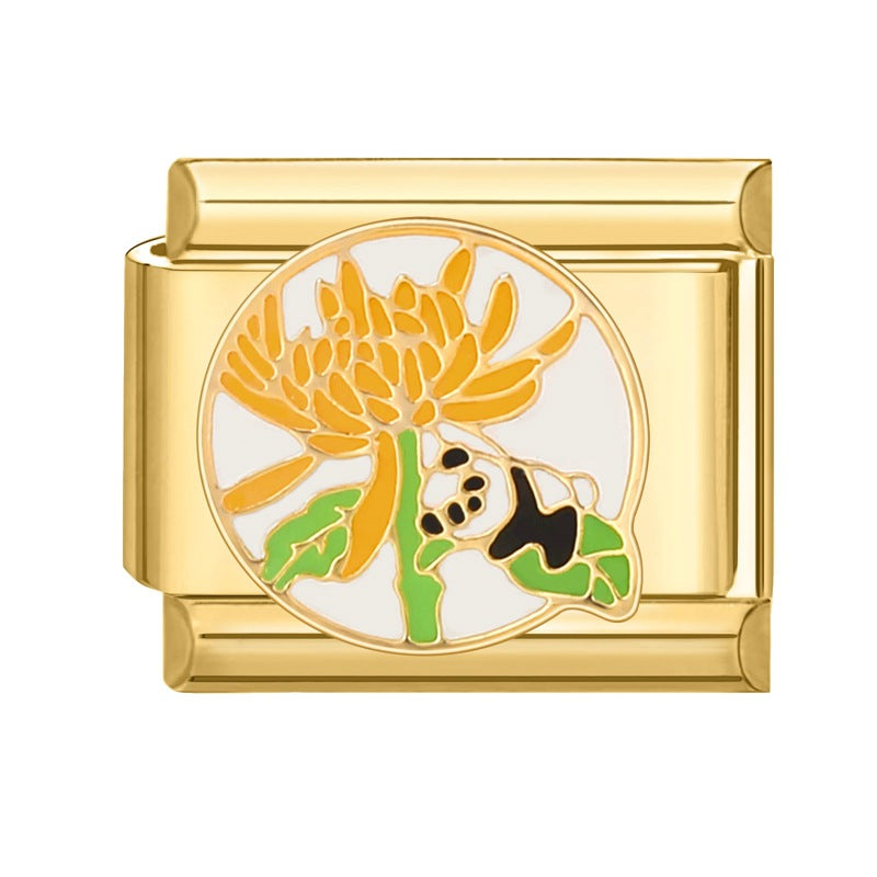 Wholesale Italian charm bracelet 9 facial mask DIY splicing removable stainless steel com posable bracelet