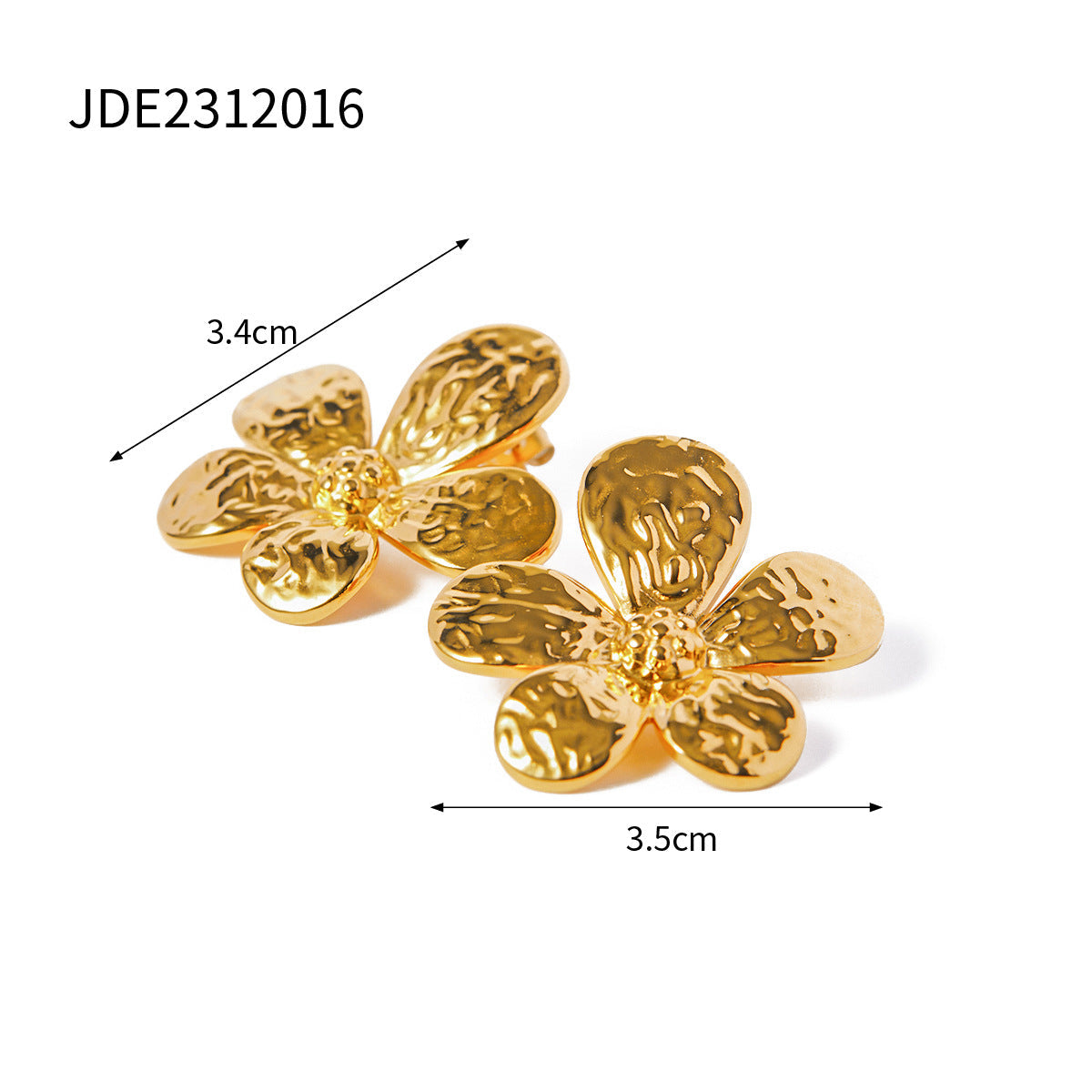 Wholesale Stainless Steel 18kGold flower earrings