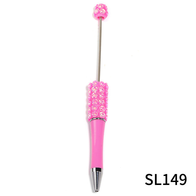 Wholesale 10pcs Beadable Pens Colorful Resin Diamond Plastic DIY Beaded Pen ACC-PN-BLG002