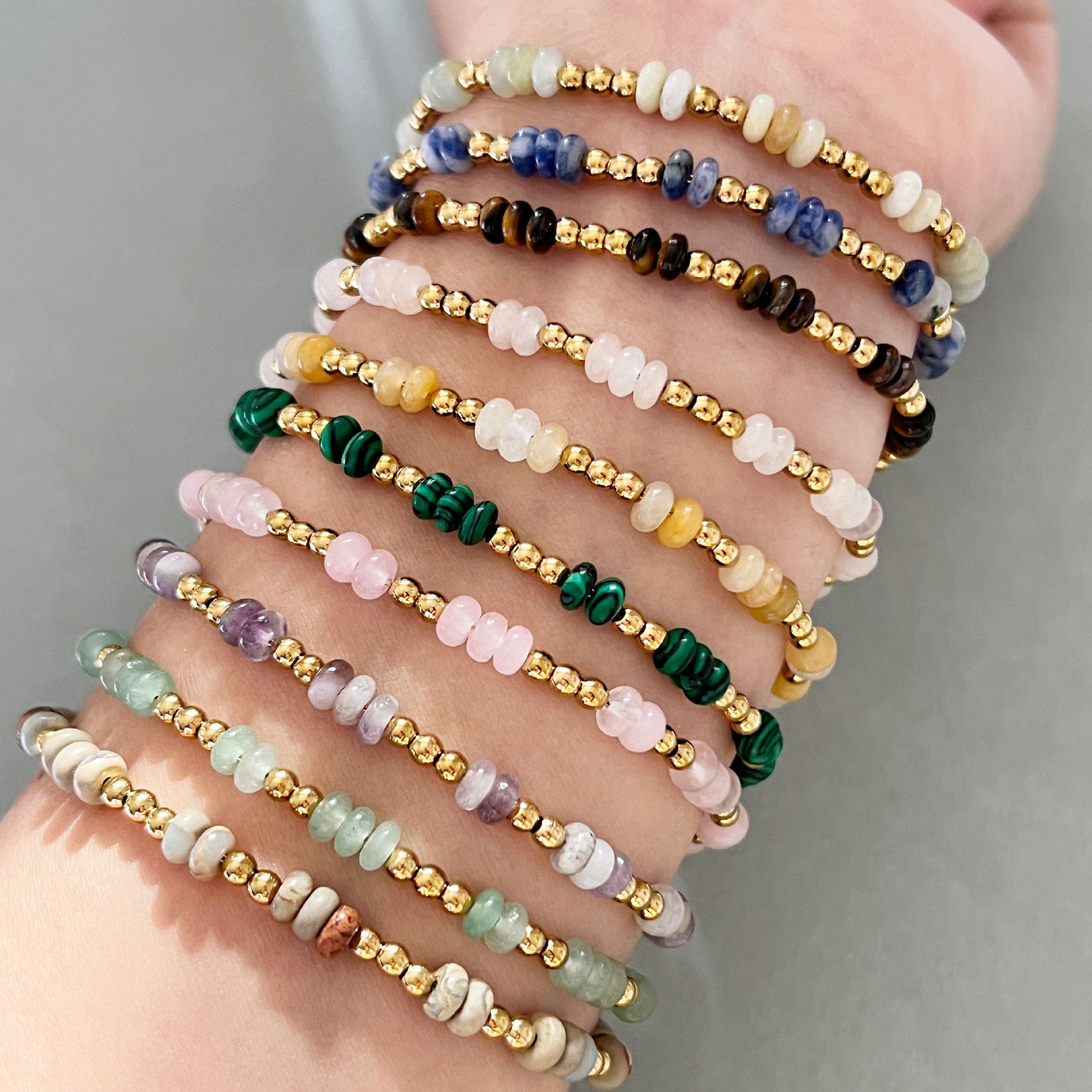 Wholesale Stainless Steel Natural Stone Handmade Beaded Bracelet Bohemian Style Fashion Accessory