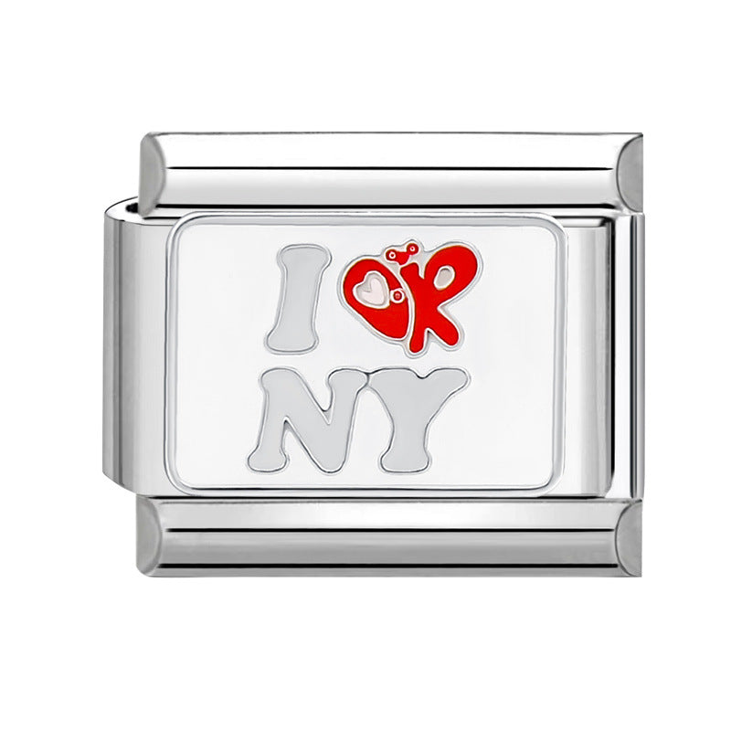 Wholesale Italian Charm Bracelet 9mm DIY Splicing Creative Pattern Stainless Steel Composable Bracelet