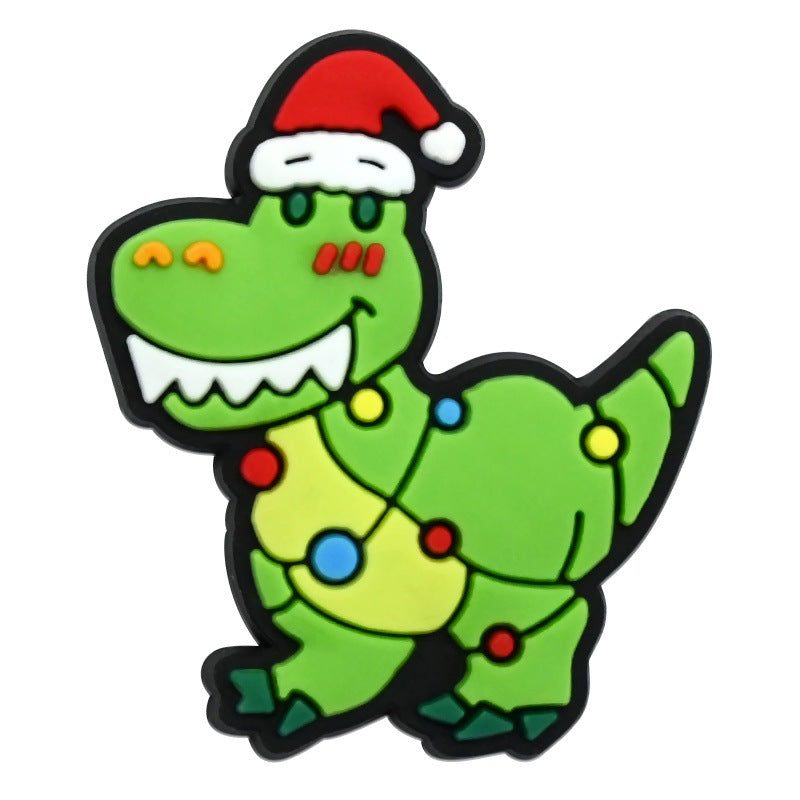 Wholesale  Random 100pcs Christmas animal-themed PVC Soft Rubber Shoe Buckle Decoration