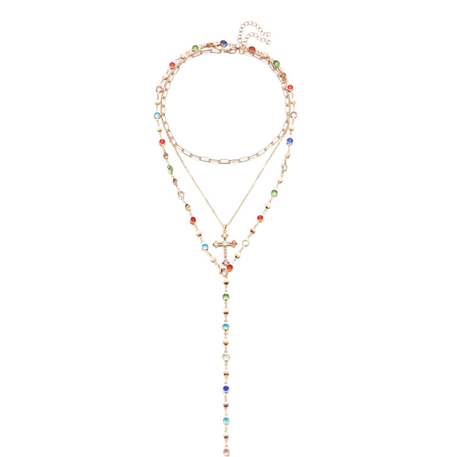 Wholesale multi-layered cross necklace