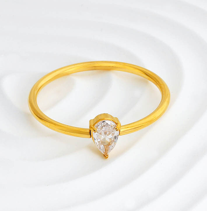 Wholesale 2PCS Steel Titanium Zircon Ring