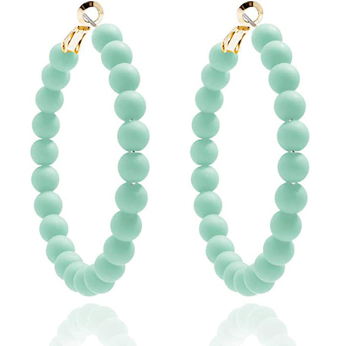 Wholesale Summer Colorful Acrylic Beads Round Earrings Bohemian Stud Earrings ACC-ES-Yunh001