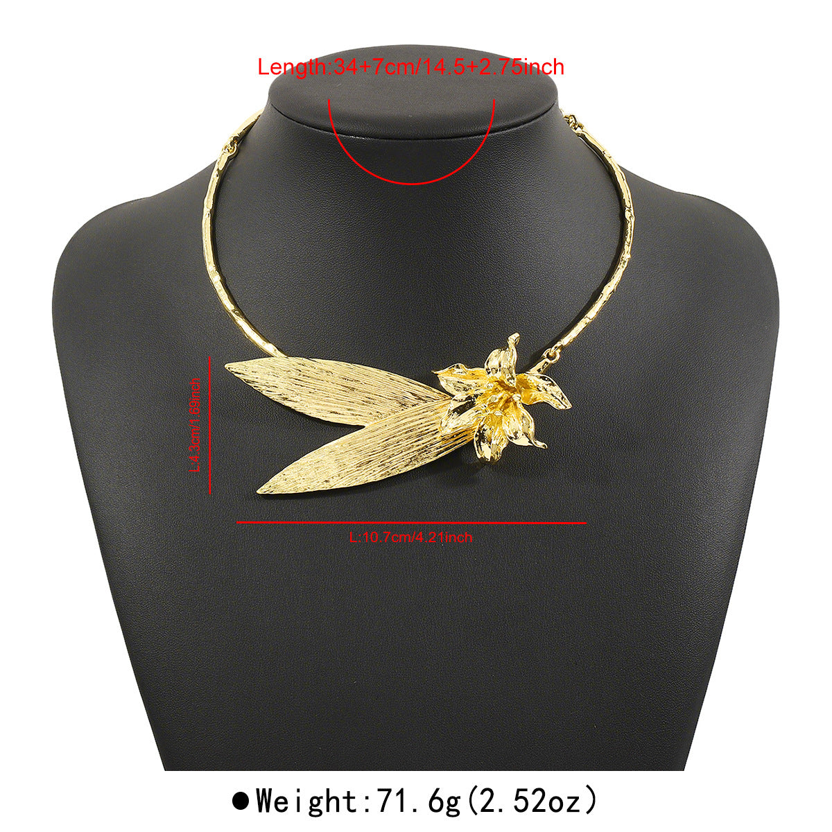 Wholesale Leaf Flower Alloy Necklace Heavy Exaggerated Design Clavicle Chain Necklace