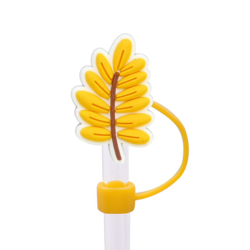 Wholesale Random 100pcs Thanksgiving Series PVC Soft Straw Tube Cap