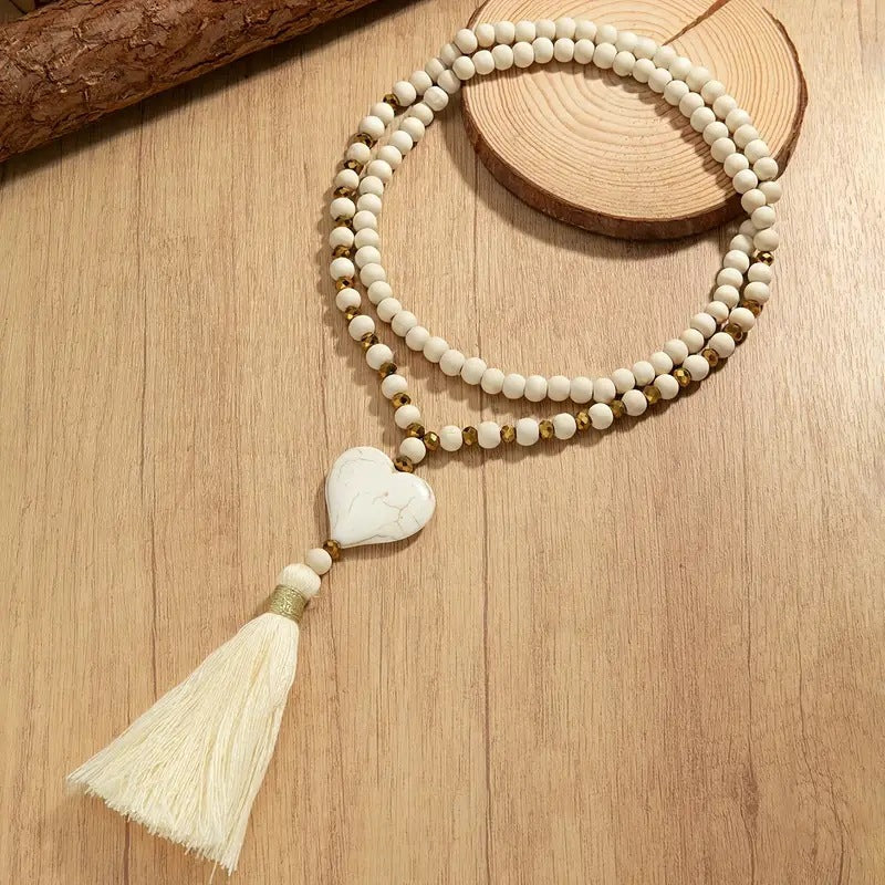 Großhandel lange Wollkette ethnischer Stil Frauen lange Halskette