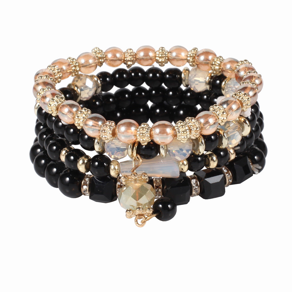 Wholesale Women' s Acrylic Bracelet Black Polka Dot Literary Retro Design Jewelry Accessory for Gift Boutique Resale