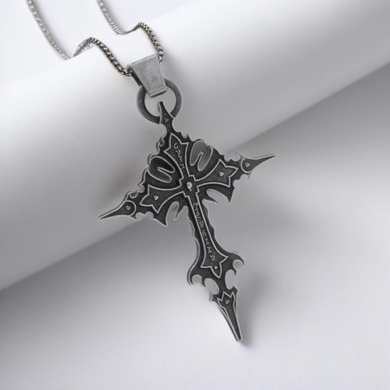 Wholesale Gothic Skull Cross Stainless Steel Necklace Punk Men S Everyday Jewelry Accessory