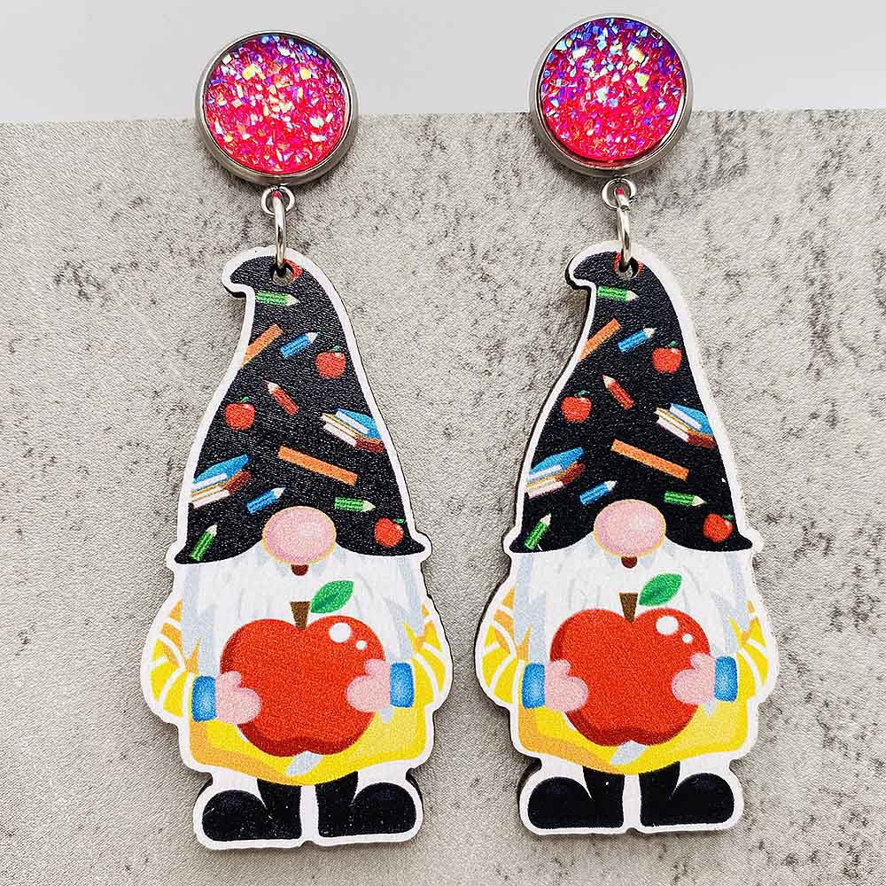 Wholesale Teacher's Day Pencil Book Wood Earrings ACC-ES-ChenY062