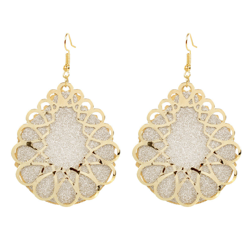 Wholesale retro alloy leaf frosted earring