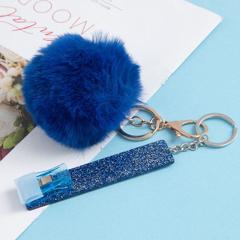 Wholesale ATM Contactless Card Reader Long Nail Card Reader Fur Ball Keychain ACC-KC-JinHao004