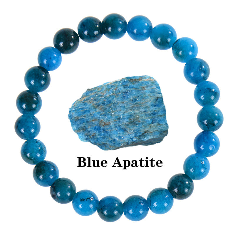 Wholesale Natural Stone Apatite Sunstone Elastic Bracelet Handmade Round Bead Jewelry Accessory Unisex Casual Gift Boutique Resale