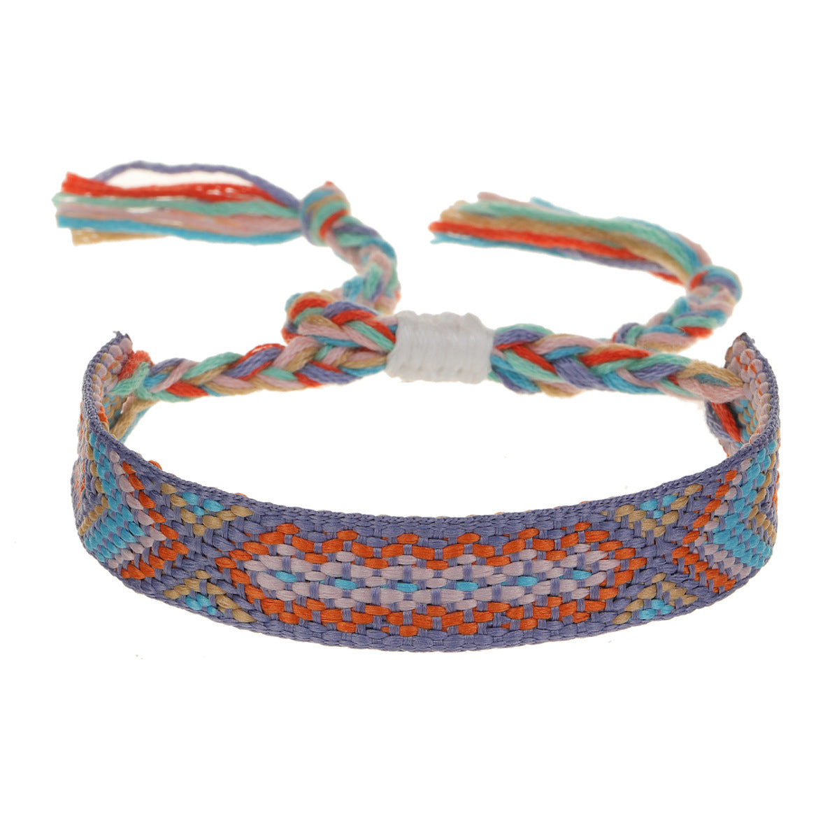 Wholesale Nepalese Style Handmade Friendship Rainbow Rope Adjustable Bracelet Jewelry Accessory Boutique Resale